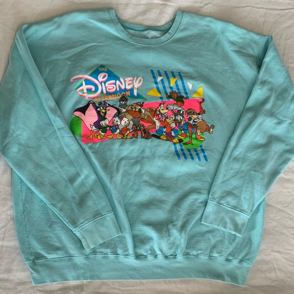 Disney Blue Sweatshirt with Colorful Characters